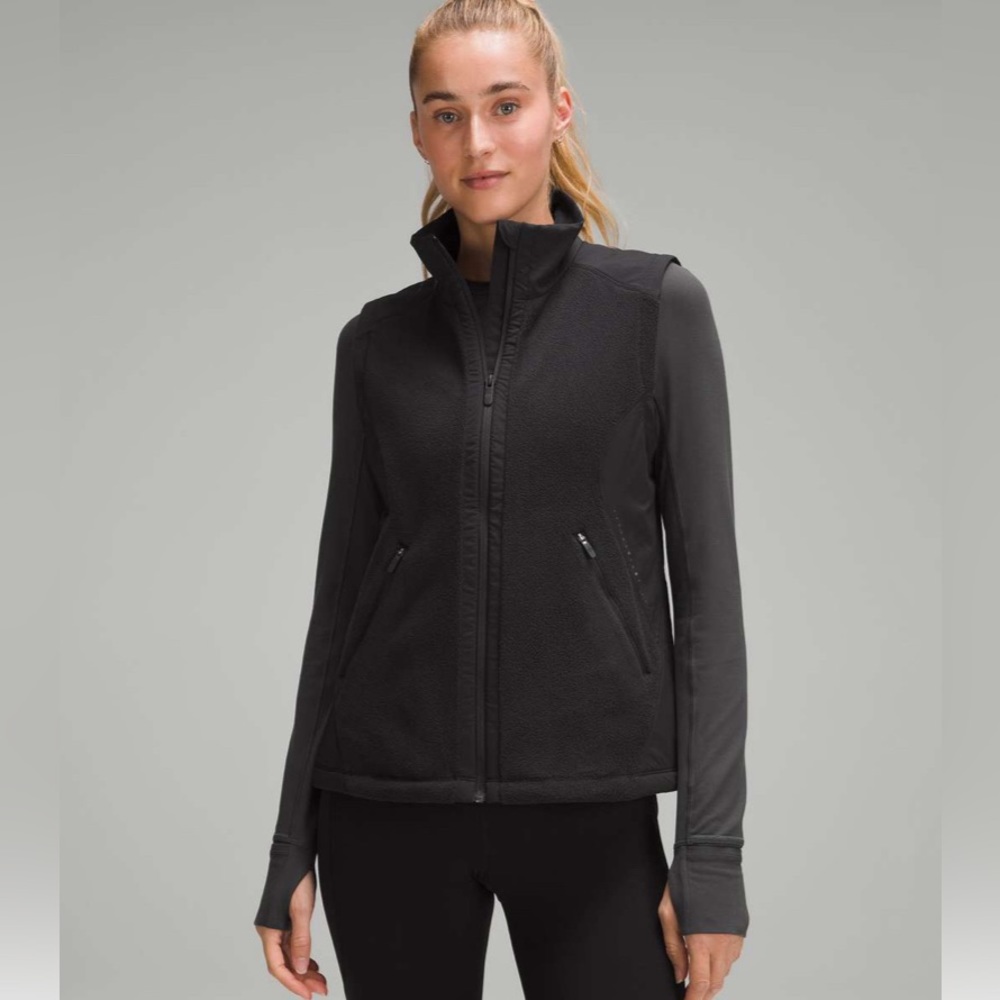 Lululemon Fleece-Lined Running Vest, Black, Size 6 - NWT